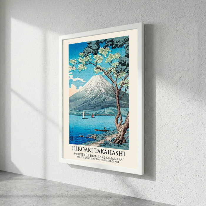 Wallity Pintura Decorativa Enmarcada Monte Fuji desde el Lago Yamanaka 55 x 75 cm